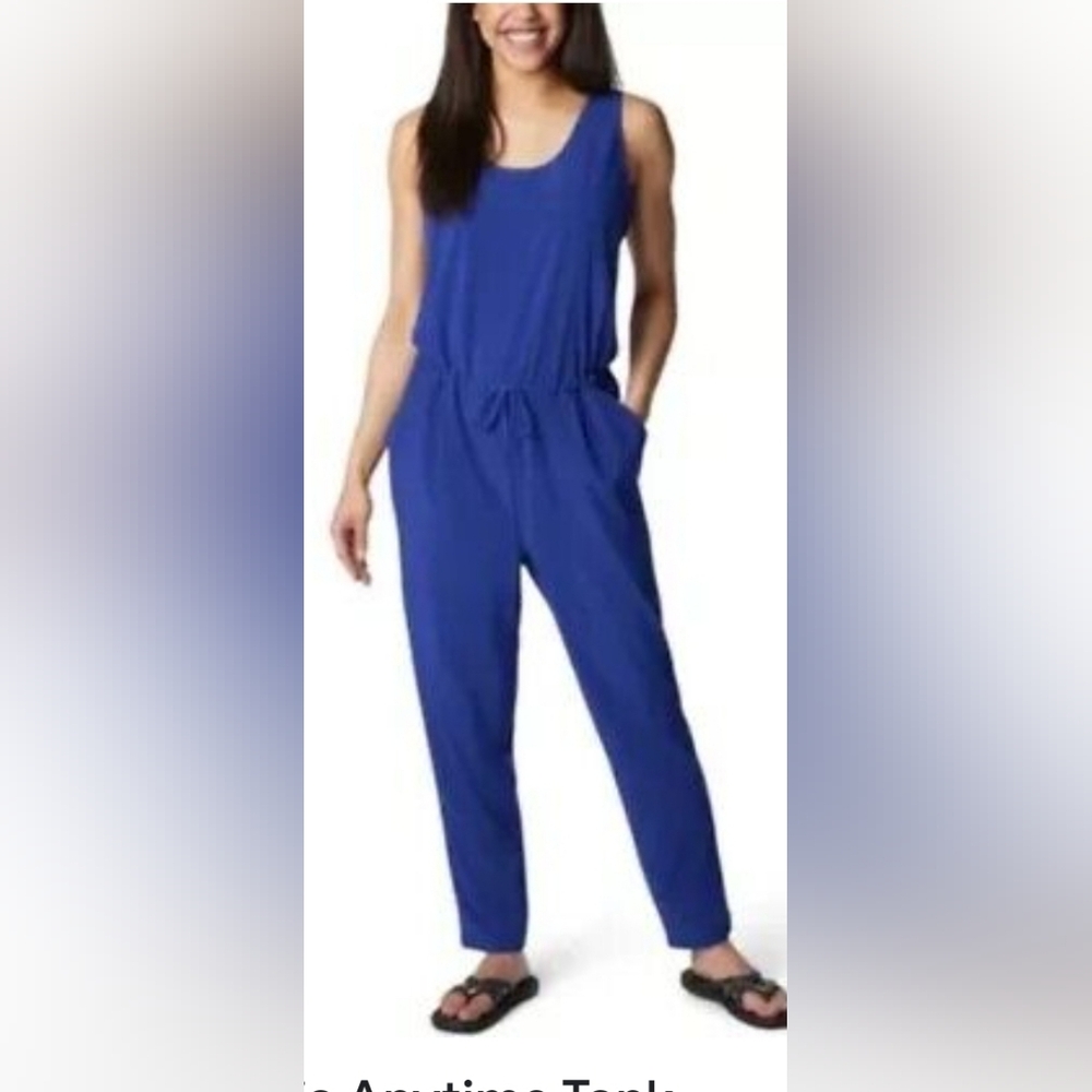 Nwt Columbia Anytime Tank Top Jumpsuit Women's Scoop Neck Sleeveless Blue